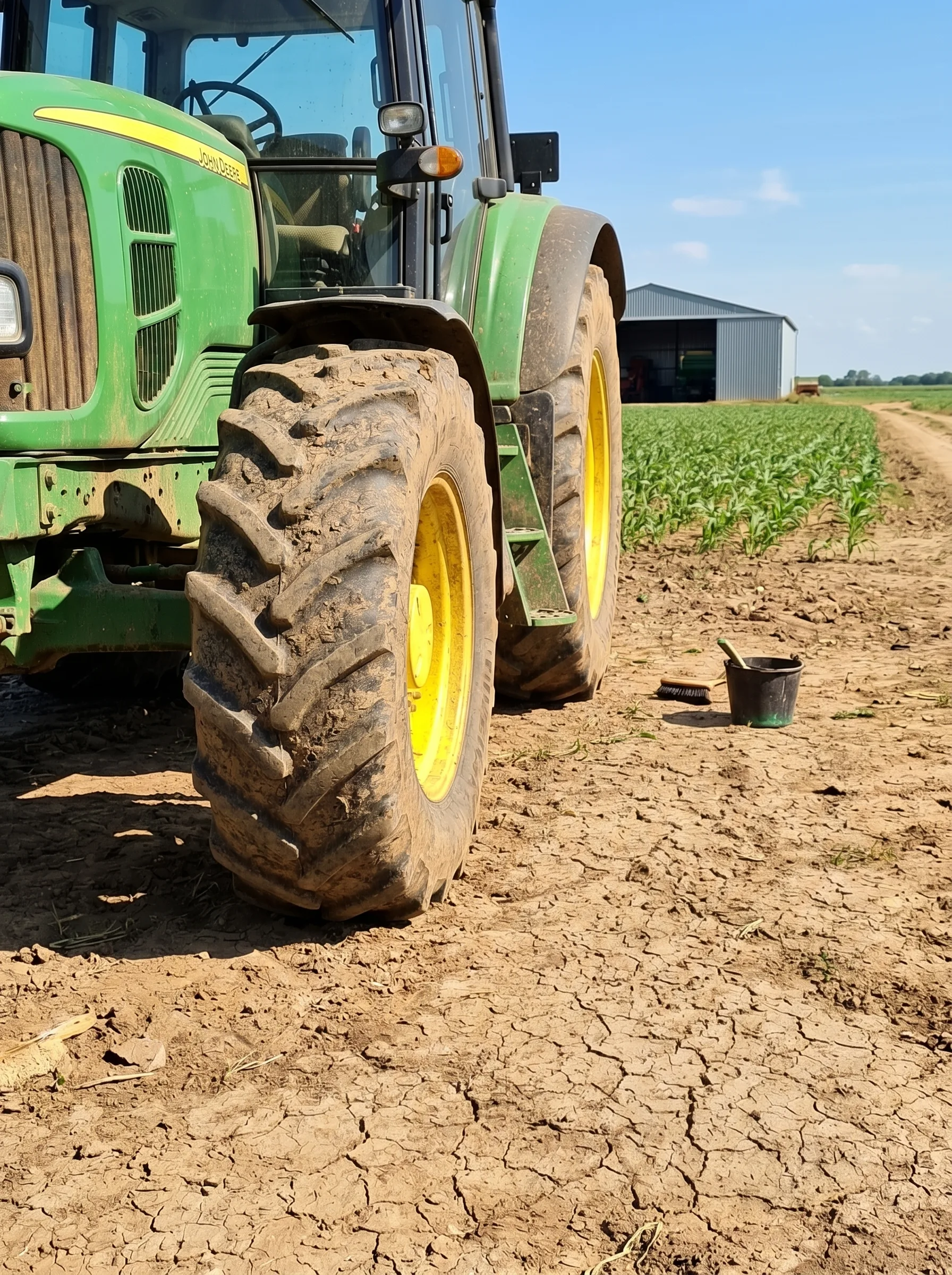 Máquina agrícola antes da limpeza